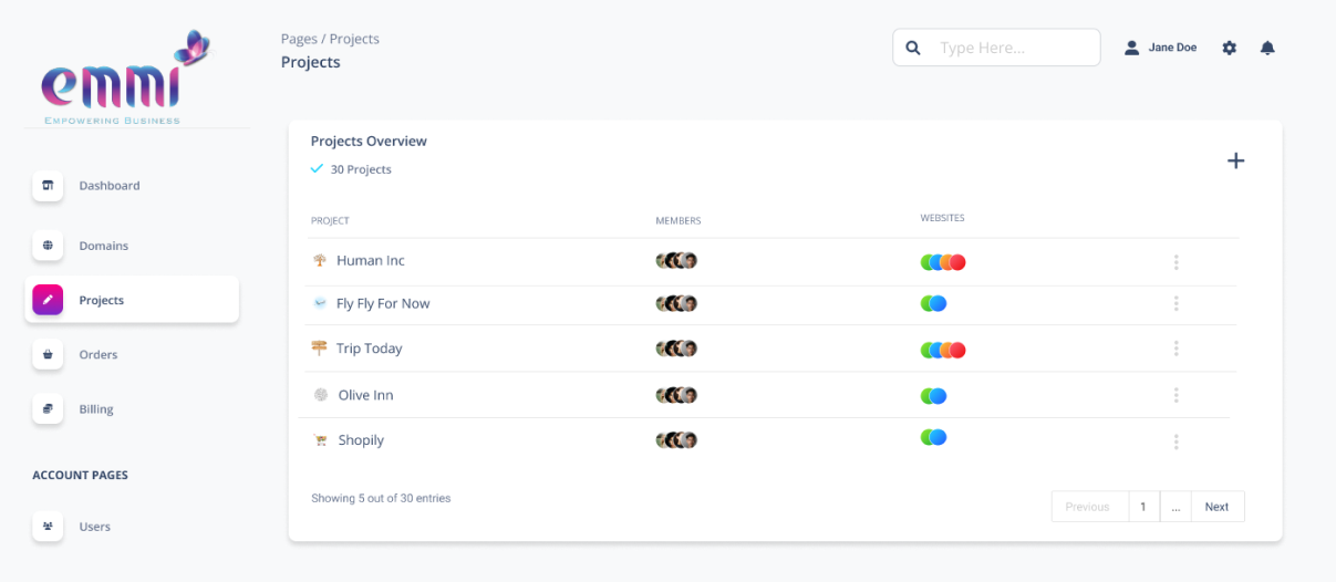 Emmi Platform Project UI